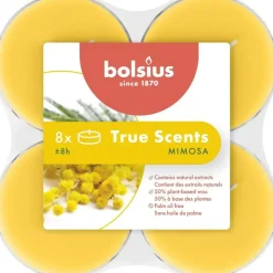 Bolsius geurtheelicht maxi true scents mimosa 8 stuks