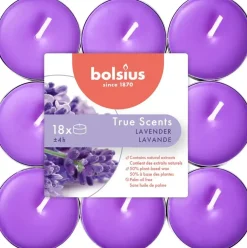 Bolsius geurtheelicht true scents lavender 18 stuks