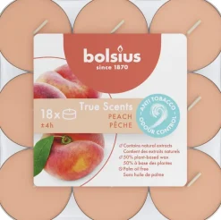 Bolsius geurtheelicht true scents peach 18 stuks
