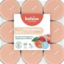 Bolsius geurtheelicht true scents peach 18 stuks