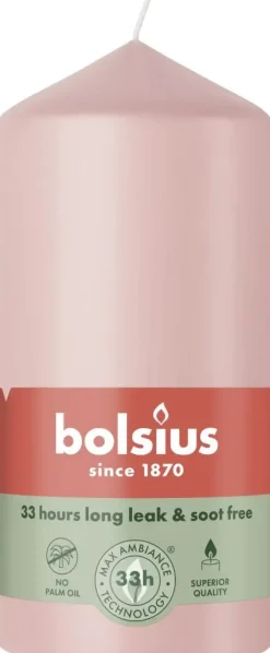 Bolsius stompkaars essentials 5.8x12cm misty pink
