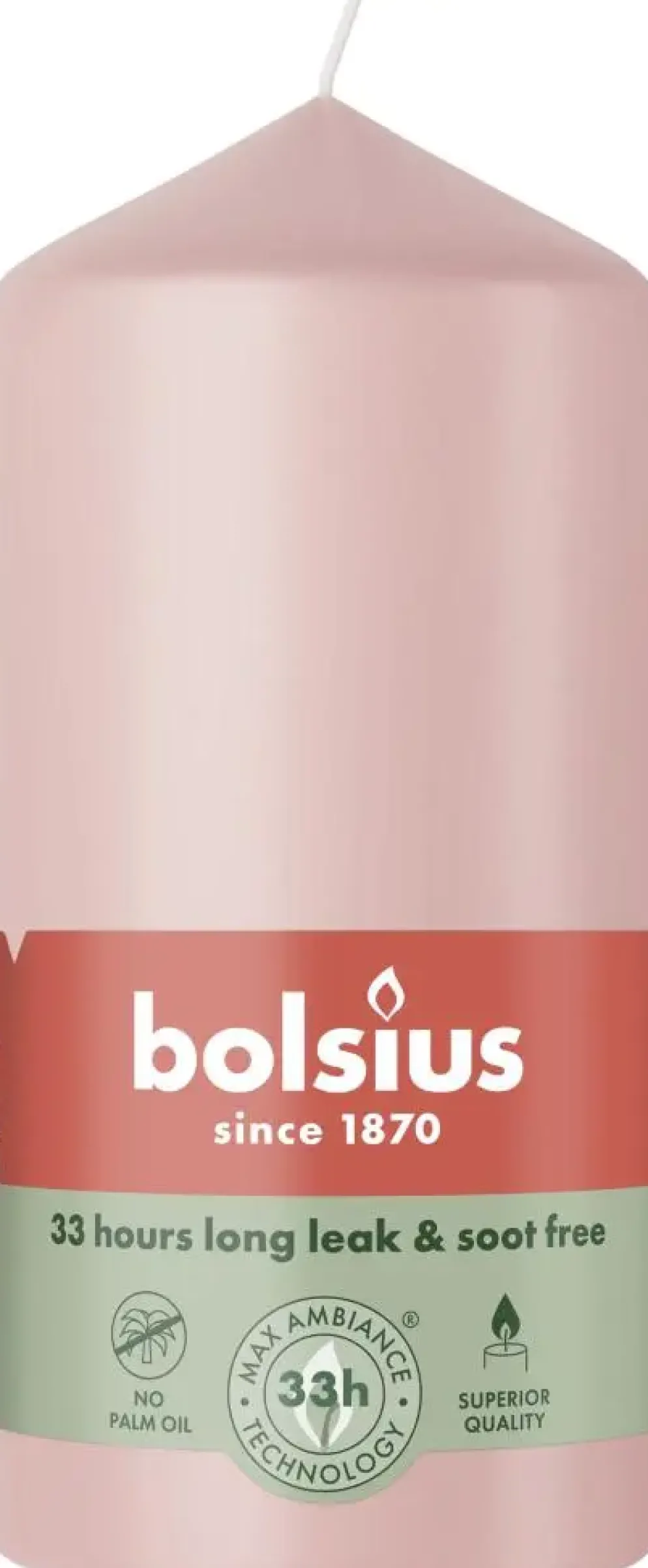 Bolsius stompkaars essentials 5.8x12cm misty pink