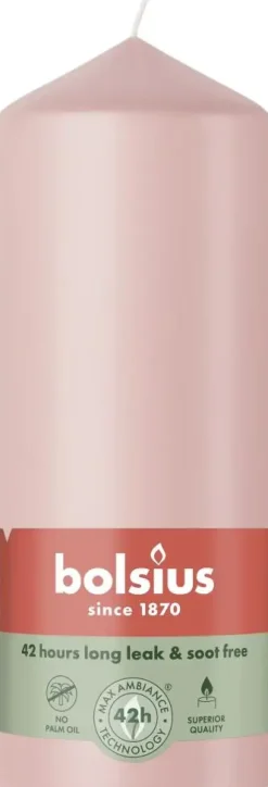 Bolsius stompkaars essentials 5.8x15cm misty pink