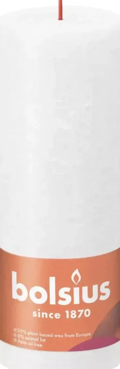 Bolsius stompkaars rustiek shine 6.8x19cm cloudy white