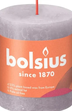 Bolsius stompkaars rustiek shine 6.8x8cm frosted lavender