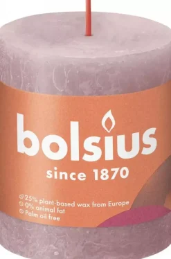Bolsius stompkaars rustiek shine 6.8x8cm ash rose