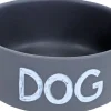 Boon eetbak steen hond 12cm mat grijs