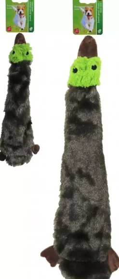 Boon hondenspeelgoed eend plat pluche bruin/groen, 35 cm.