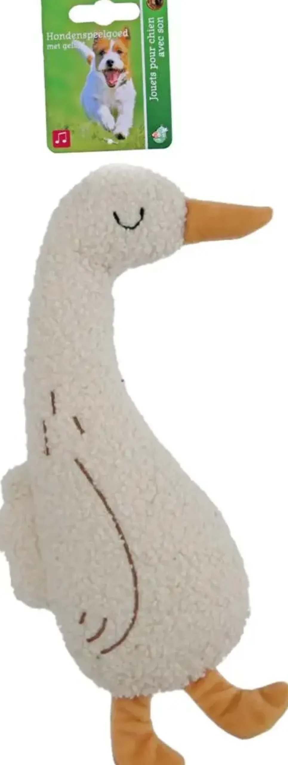 Boon hondenspeelgoed gans teddystof 28cm wit