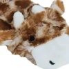 Boon hondenspeelgoed giraffe plat pluche bruin/geel, 35 cm.