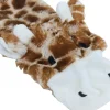 Boon hondenspeelgoed giraffe plat pluche bruin/geel, 55 cm.