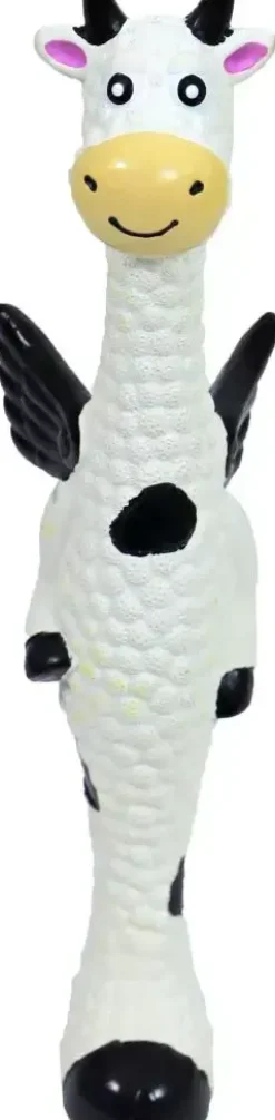 Boon hondenspeelgoed koe latex met vleugels zwart/wit 25 cm