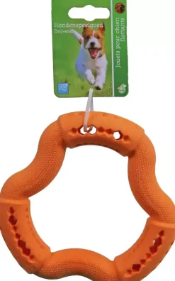 Boon hondenspeelgoed ring TPR drijvend oranje 15 cm