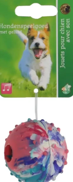 Boon hondenspeelgoed spikebal rubber+bel 5cm