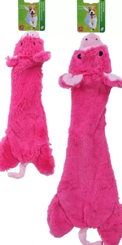 Boon hondenspeelgoed varken plat pluche roze, 55 cm.
