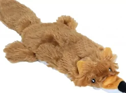 Boon hondenspeelgoed vos plat met piep pluche bruin, 35 cm.