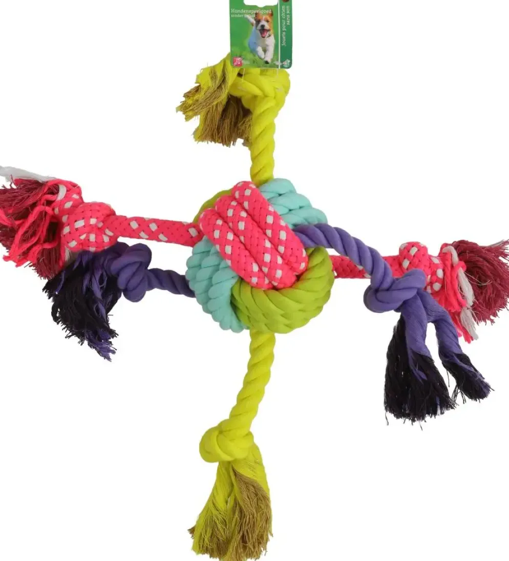 Boon Hond Speelg. hondenspeelgoed knoopbal+knoopslierten 58cm