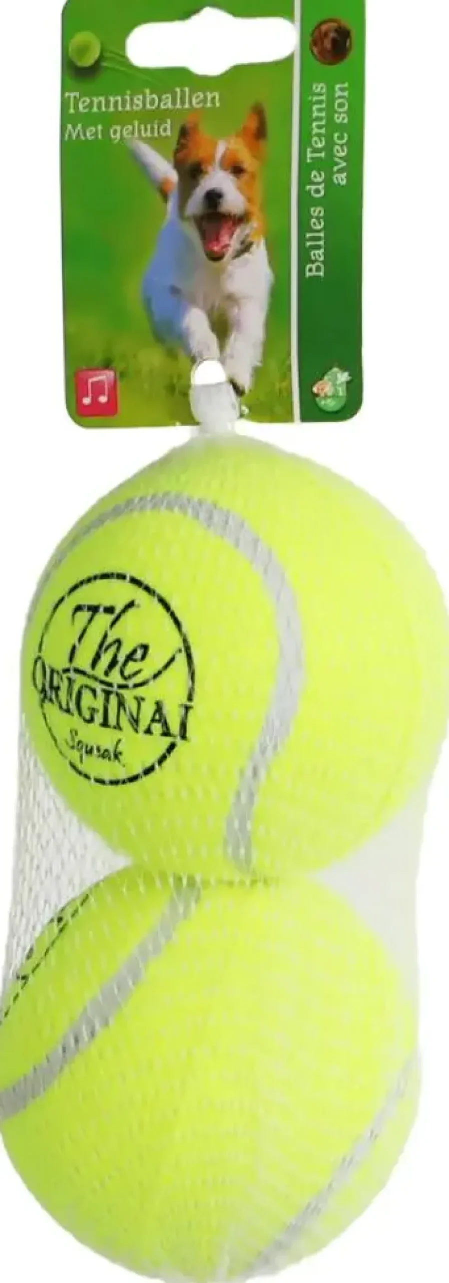 Boon Hond Speelg. tennisbal squeak l geel net 2st