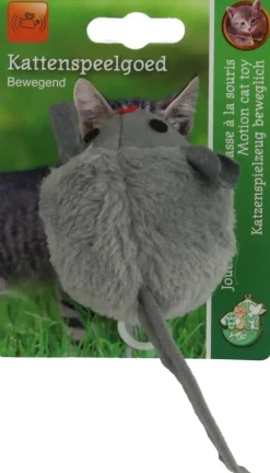 Boon Kat Speelg. kattenspeelgoed bibber muis met catnip 7cm grijs