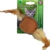 Boon kat speelgoed bal jute + veren 27cm blauw/bruin