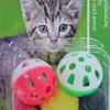 Boon kattenspeelgoed blister à 2 bal met bel en 3 gekleurde muis