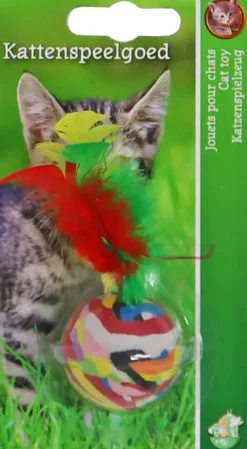 Boon Kattenspeelgoed foambal+veren 3.5cm