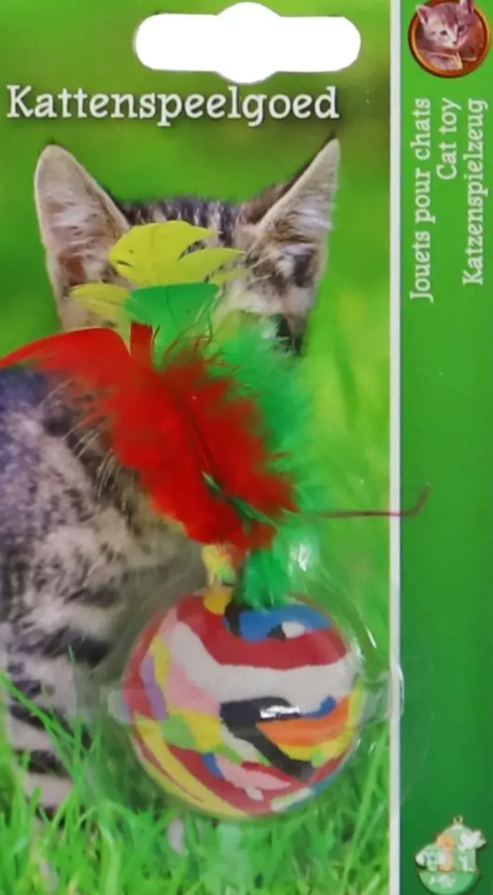 Boon Kattenspeelgoed foambal+veren 3.5cm