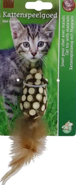 Boon kattenspeelgoed matabi muis+staart 5cm bruin