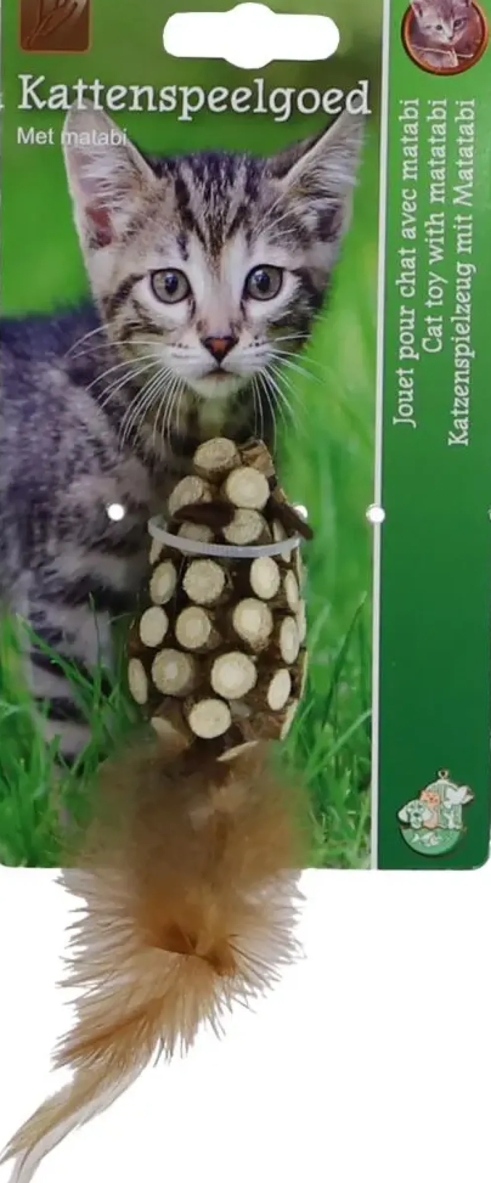 Boon kattenspeelgoed matabi muis+staart 5cm bruin