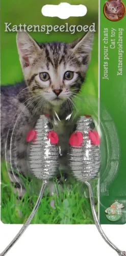 Boon kattenspeelgoed muis glimmend 4cm kaart a 2st