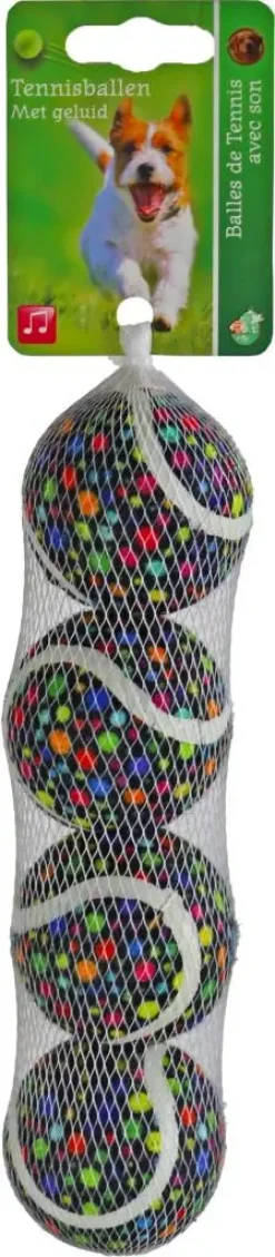 Boon tennisbal rainbow dot s net a 4 stuks