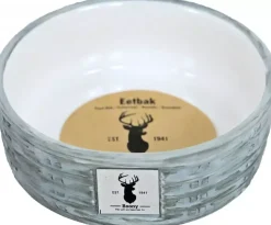 Boony "Est 1941" eetbak steen wicker grey, 12 cm