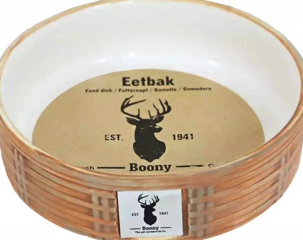 Boony "Est 1941" eetbak steen wicker sand, 12 cm