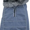 Boony hondenjas parka bontkraag 25cm grijs