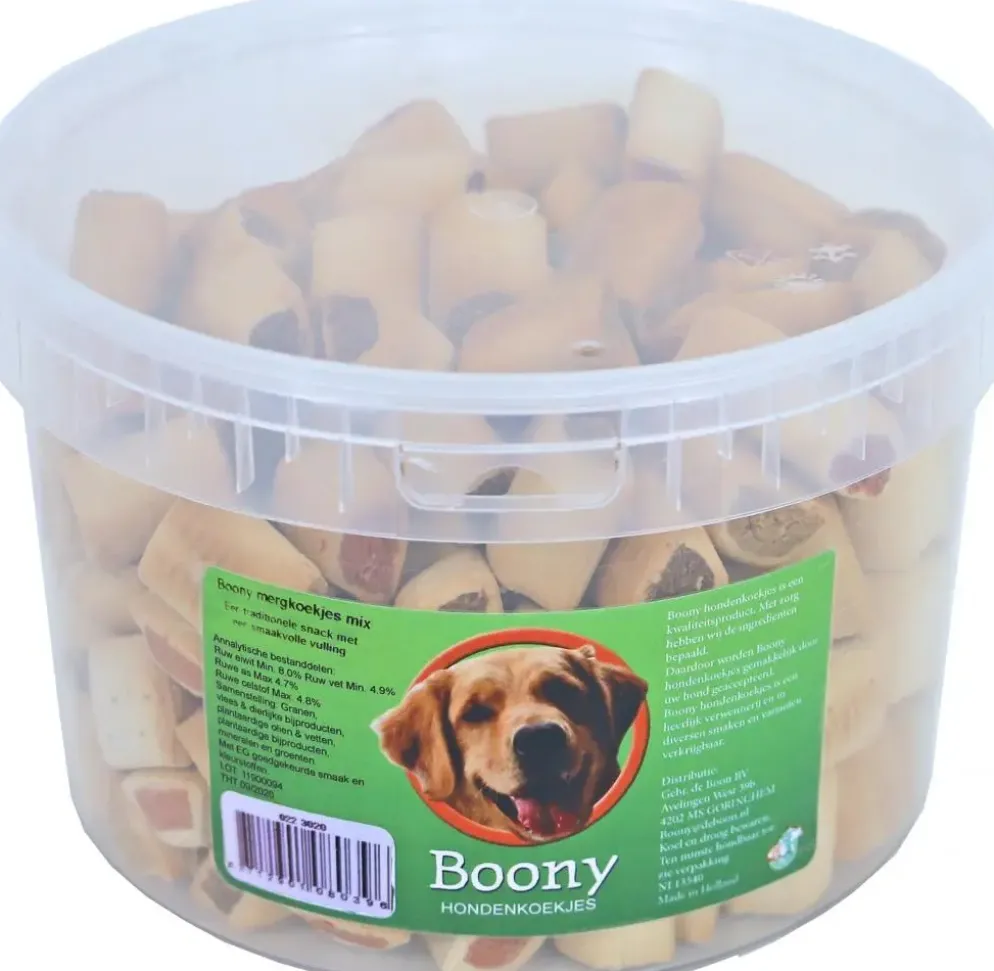 Boony hondenkoek mergkoekjes mix, emmer 1kg