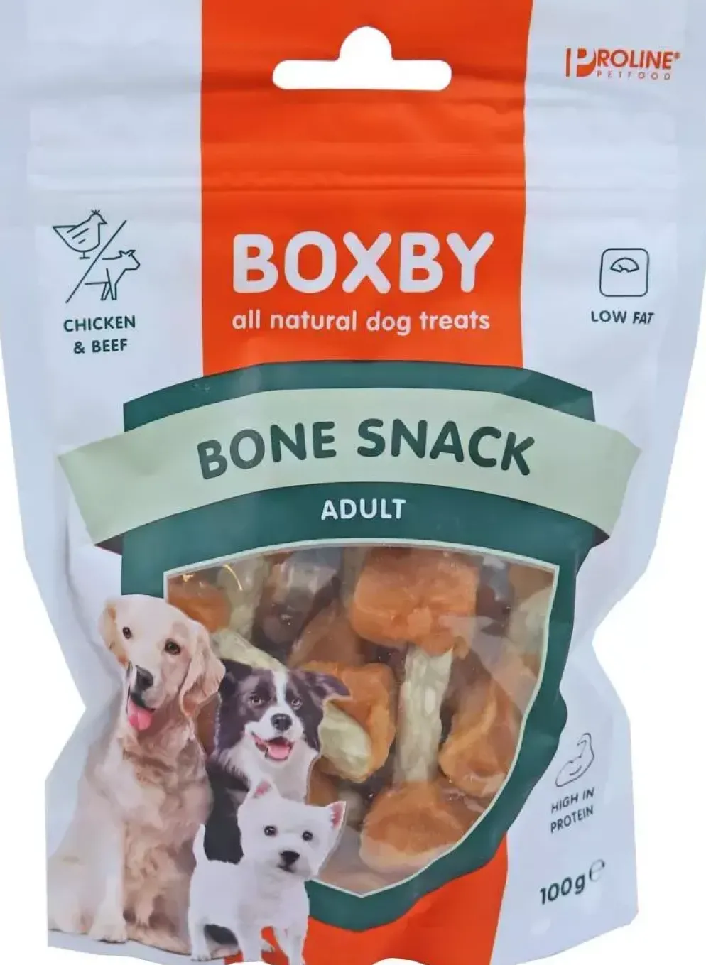 Boxby Bone Snack kip & rund 100 gram