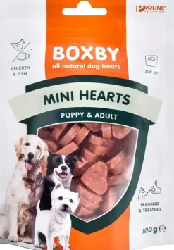 Boxby Mini Hearts kip & vis 100 gram