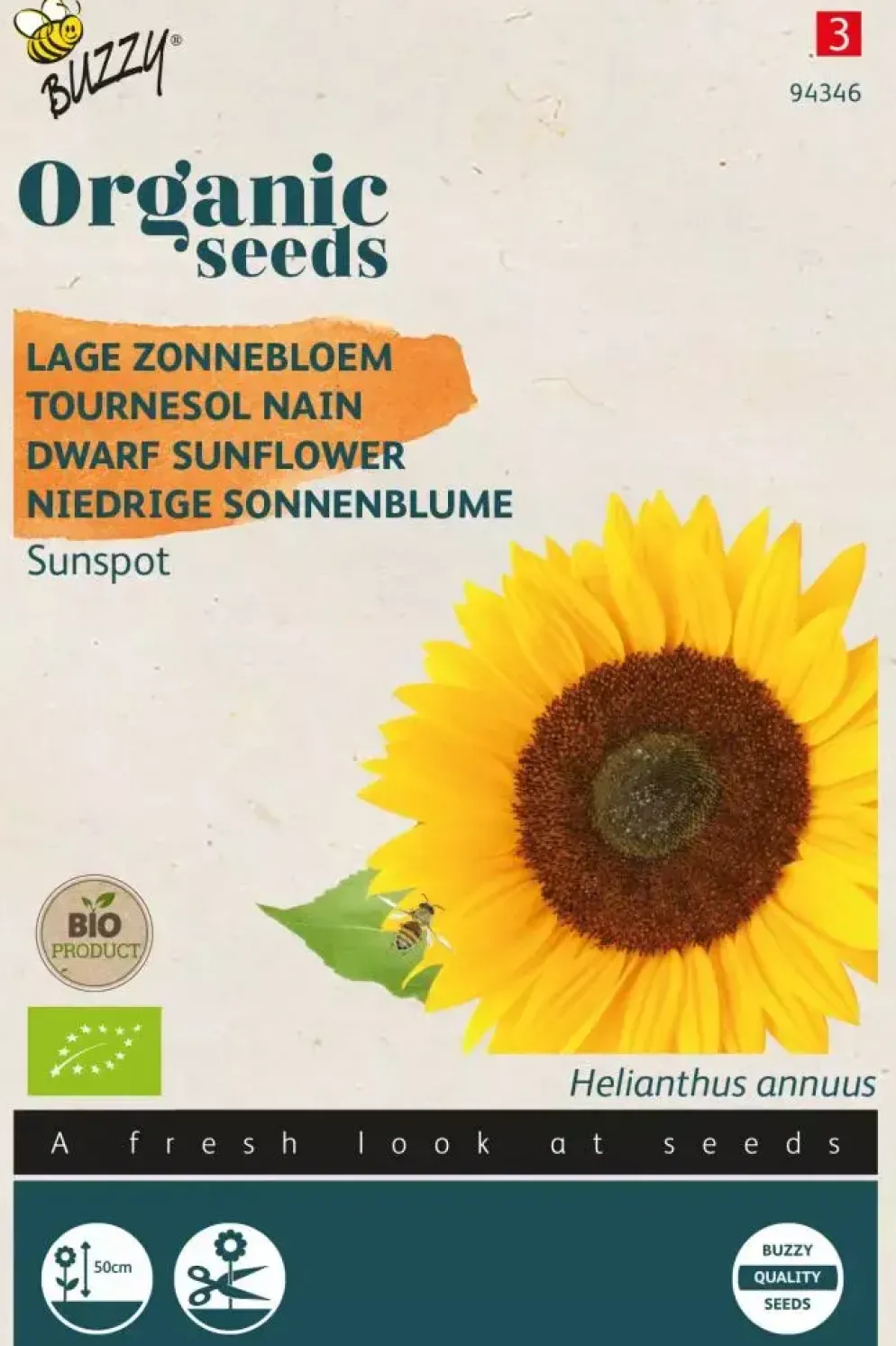 Buzzy® Helianthus, Lage zonnebloem Sunspot (BIO)