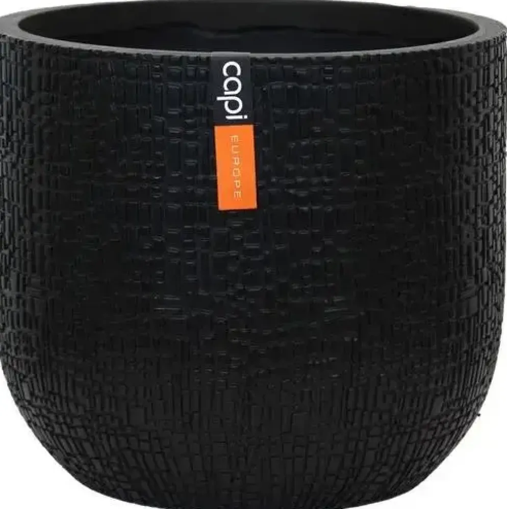 Capi bloempot Bol Skin 9x8 cm Zwart