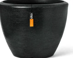 Capi kunststof bloempot Ball Granite 60x48cm zwart