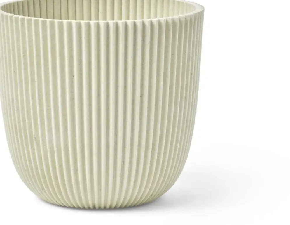 Capi 'made with' groove bol bloempot 28x27 cm zaagsel beige