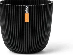 Capi 'made with' groove bol bloempot 26x23 cm zwart