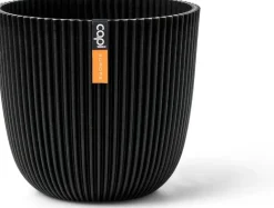 Capi 'made with' groove bol bloempot 21.5x20 cm zwart