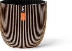 Capi 'made with' groove bol bloempot 25x23 cm zwart goud