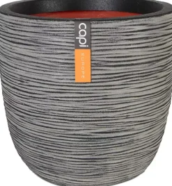 Capi nature bol rib nl kunststof bloempot 35x34 cm antraciet