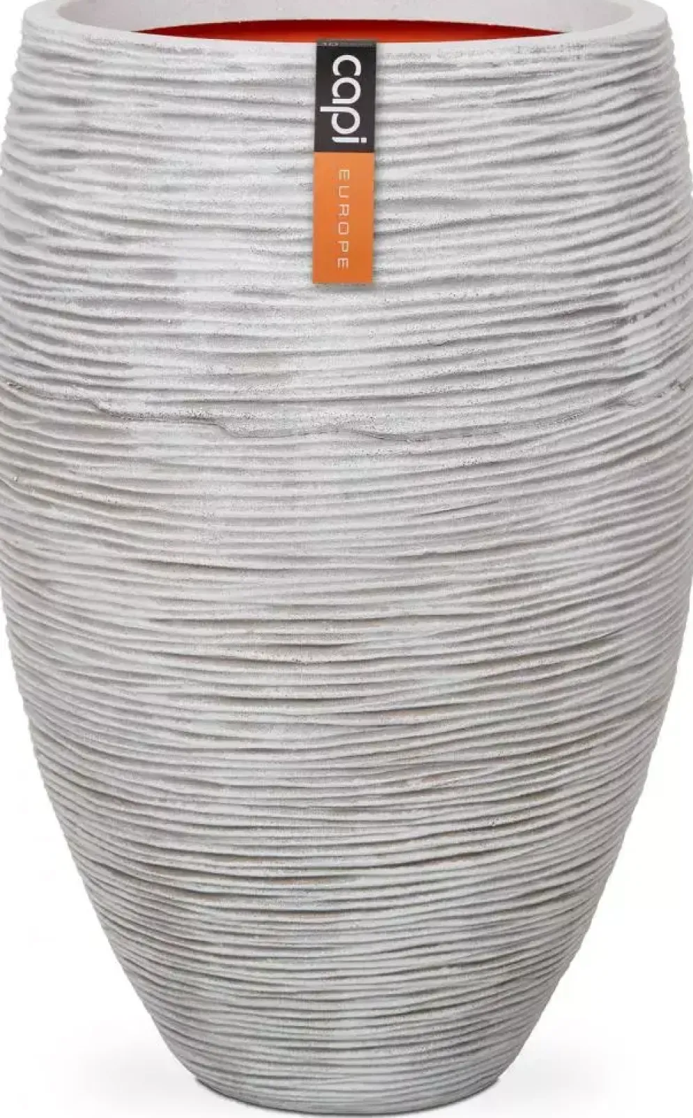 Capi nature elegant deluxe rib nl kunststof vaas 40x60 cm ivoor