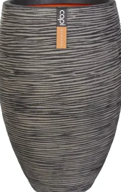 Capi nature elegant deluxe rib nl kunststof vaas 40x60 cm antraciet
