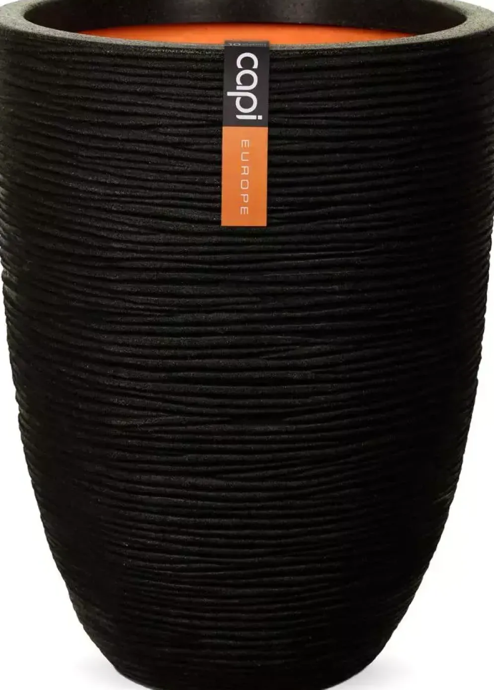 Capi nature elegant laag rib nl kunststof vaas 34x46 cm zwart