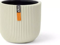 Capi nature groove indoor bloempot 14x13 cm beige
