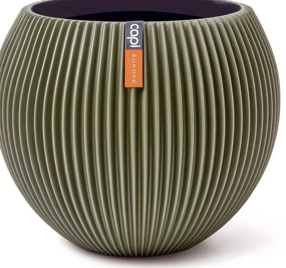 Capi nature groove indoor bol bloempot 21x19 cm groen